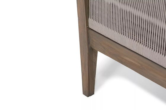 Ensemble de jardin AJUNION Luxe Teck Bois mobilier extérieur Salon Ensemble de la corde de polyester moderne