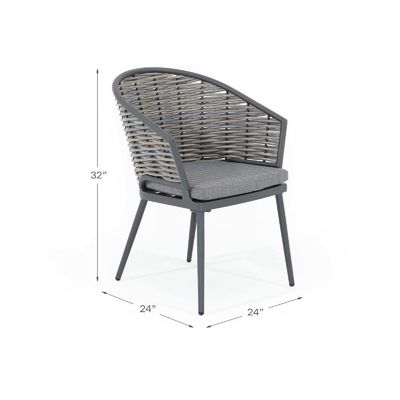Série de cuisine extérieure en rotin de cire en aluminium Table ronde 4 sièges