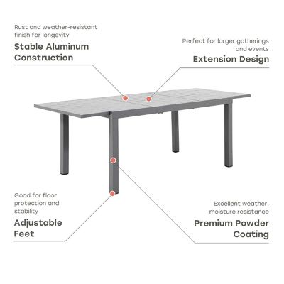 Poids de table de 50 lbs AJUNION Restaurant de luxe Meubles de jardin Ensemble de chaises en osier mixte