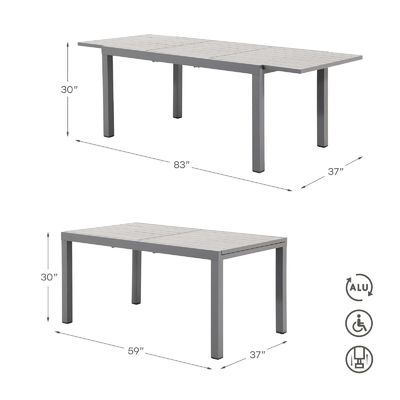 Poids de table de 50 lbs AJUNION Restaurant de luxe Meubles de jardin Ensemble de chaises en osier mixte