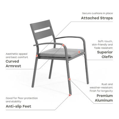 AJUNION X Forme ensemble de salle à manger extérieure pour le restaurant 76 &quot;D x 36&quot;W x 30'H Taille de table