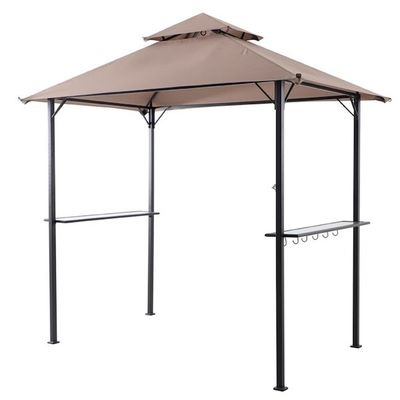 Tente extérieure de gril de patio Gazebo AJUNION 5x8 Double grill à couvercle à gril avec cadre en acier