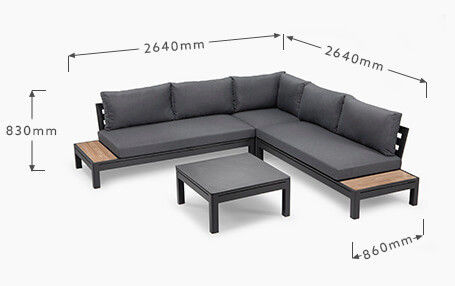 Y courrier d'emballage AJUNION Meubles de jardin moderne de luxe en forme de L