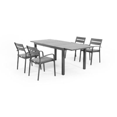 Table et chaise métalliques extensibles pour 4 à 8 personnes dans la cour par AJUNION