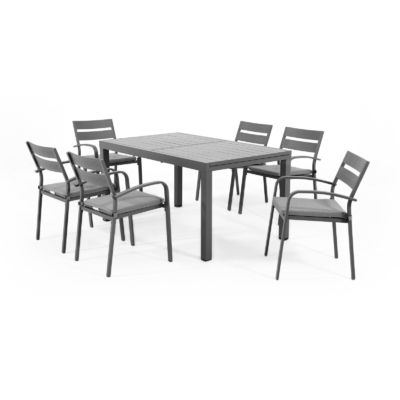 Table et chaise métalliques extensibles pour 4 à 8 personnes dans la cour par AJUNION