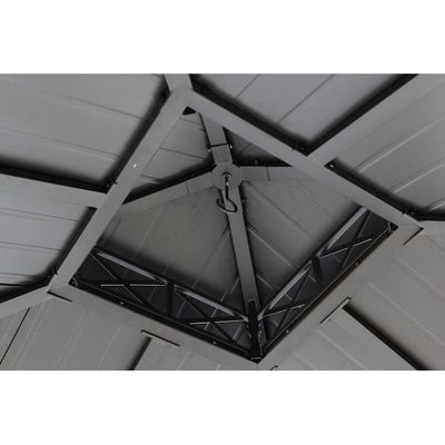 Tissu de polyester AJUNION 10x10ft en acier galvanisé double toit Pavillon au toit avec fermeture à glissière