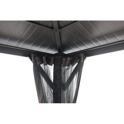 Tissu de polyester AJUNION 10x10ft en acier galvanisé double toit Pavillon au toit avec fermeture à glissière