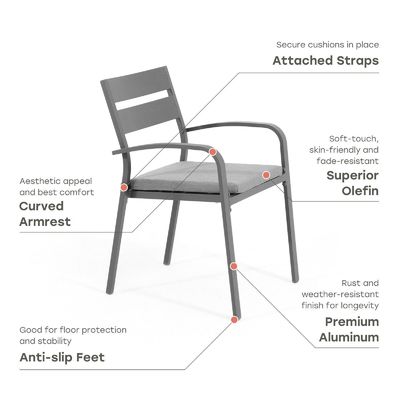 Table et chaise métalliques extensibles pour 4 à 8 personnes dans la cour par AJUNION