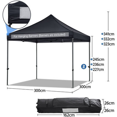 Tente de gazebo extérieure avec parapluie D300 x W300 x H341cm