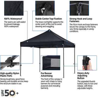 Tente de gazebo extérieure avec parapluie D300 x W300 x H341cm