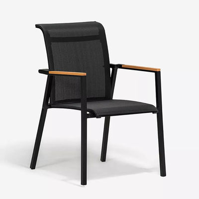Chaises empilables et table extensible AJUNION Ensemble de salle à manger en aluminium pour patio ou jardin