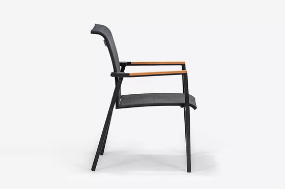 Chaises empilables et table extensible AJUNION Ensemble de salle à manger en aluminium pour patio ou jardin