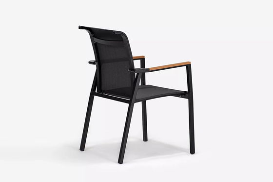 Chaises empilables et table extensible AJUNION Ensemble de salle à manger en aluminium pour patio ou jardin