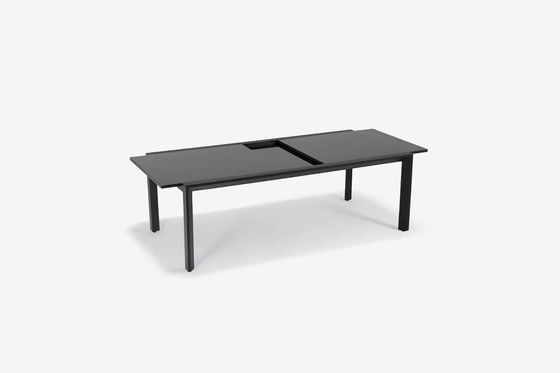 Chaises empilables et table extensible AJUNION Ensemble de salle à manger en aluminium pour patio ou jardin