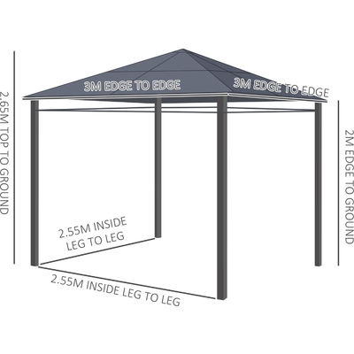 Cadre en acier AJUNION Chambre extérieure imperméable à l'eau Chambre d'appartement Pavillon avec toit en polycarbonate