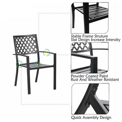Meubles de jardin en métal avec un design pliable et 2 sièges