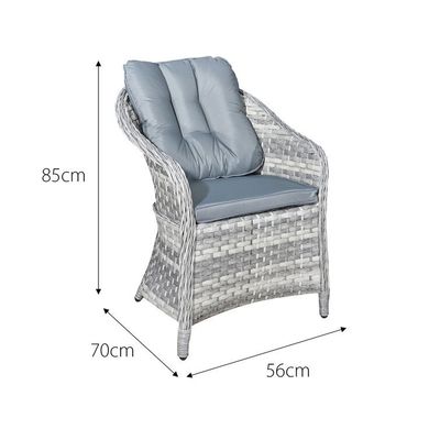 Ensemble de meubles d'extérieur avec table ronde AJUNION 4 sièges Rattan tissé résistant aux intempéries
