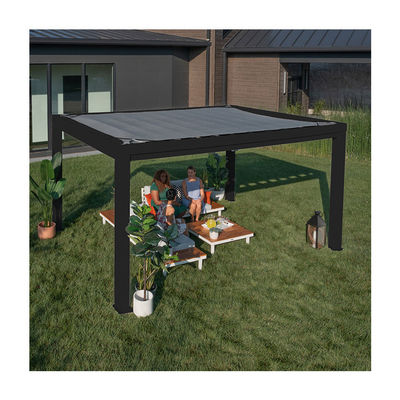 AJUNION 14x10 terrasse de jardin toit pergola à louve avec couverture douce et cadre en acier