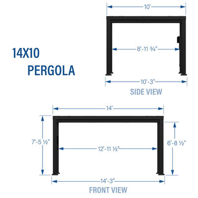 AJUNION 14x10 terrasse de jardin toit pergola à louve avec couverture douce et cadre en acier
