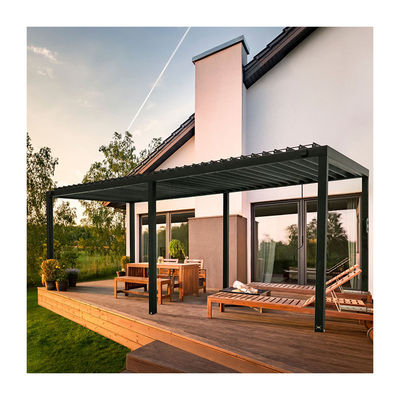 Pergola métallique de jardin en plein air bioclimatique L20xW10ft avec système de toit à luge étanche