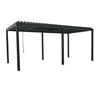 Pergola métallique de jardin en plein air bioclimatique L20xW10ft avec système de toit à luge étanche