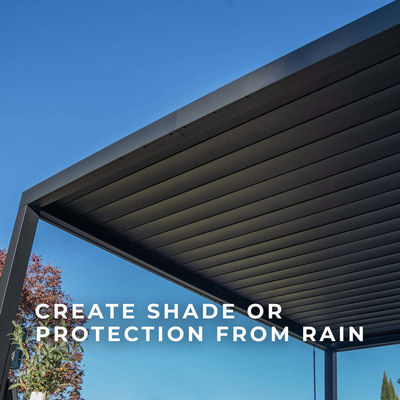 Pergola métallique de jardin en plein air bioclimatique L20xW10ft avec système de toit à luge étanche