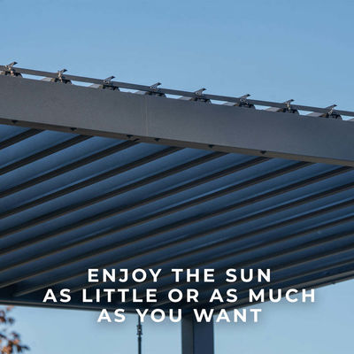 Pergola métallique de jardin en plein air bioclimatique L20xW10ft avec système de toit à luge étanche