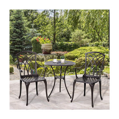 Meubles de balcon en aluminium moulé AJUNION 2 places Bistro extérieur avec table ronde