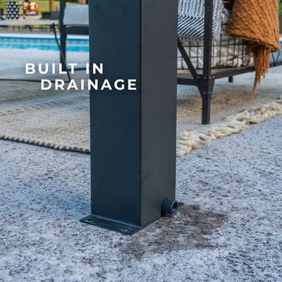 Pergola en acier à toit imperméable à la pluie réglable pour espace de vie extérieur lourd
