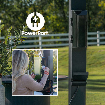Pergola en acier à toit imperméable à la pluie réglable pour espace de vie extérieur lourd