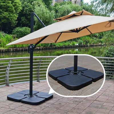 Conception moderne 50L x 50W x 7.5Hcm Plastique support de parapluie rempli d'eau ou de sable