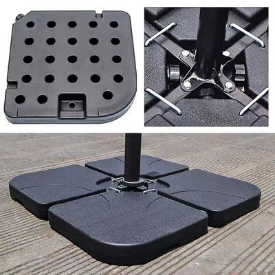 Conception moderne 50L x 50W x 7.5Hcm Plastique support de parapluie rempli d'eau ou de sable