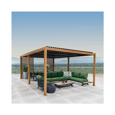 Toiture en aluminium moderne, terrasse couverte de toit, arboretum à l'épreuve de la pourriture, pergola en bois