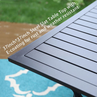 Ensemble de jardin métallique par AJUNION Meubles extérieurs imperméables à l'eau avec chaises de salle à manger empilables