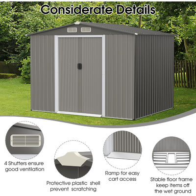 8x6ft maison de jardin outils entrepôt avec ventilation 69kg cadre revêtu de poudre par AJUNION
