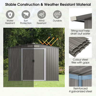 8x6ft maison de jardin outils entrepôt avec ventilation 69kg cadre revêtu de poudre par AJUNION