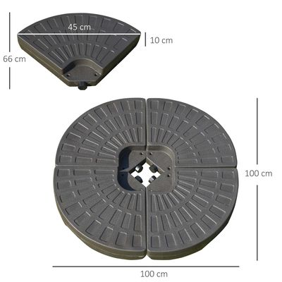 Meubles d'extérieur AJUNION 4 pièces Portable base de parapluie ronde avec sable rempli ou de l'eau