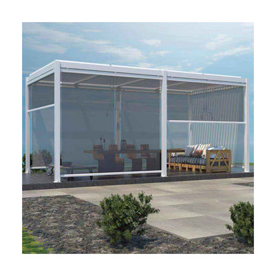 Pergola de jardin extérieur avec toit réglable en aluminium et conception bioclimatique