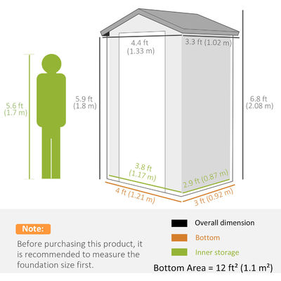 Un bâtiment en plastique imperméable avec cadre en aluminium et maison d'outils