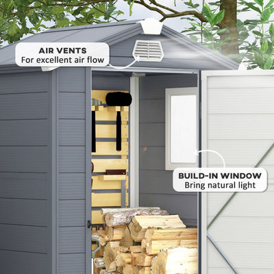 Un bâtiment en plastique imperméable avec cadre en aluminium et maison d'outils