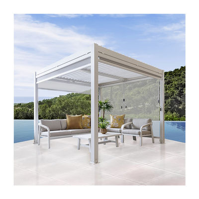 Pergola extérieure moderne de 151 kg avec un toit et un écran à louve bioclimatique