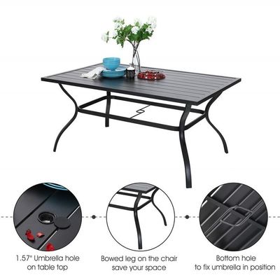 Ensemble de salle à manger en extérieur avec chaise empilable AJUNION Meubles de restaurant en métal