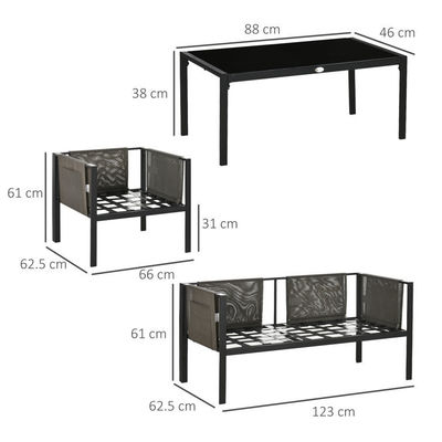 Ensemble de meubles extérieurs pour salon AJUNION Ensemble de meubles de patio en aluminium Ensemble de jardin spécifique