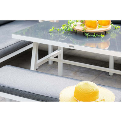 Table à manger extérieure en aluminium, ensemble de meubles de jardin avec banc par AJUNION