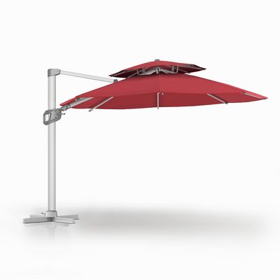 Moderne design AJUNION parapluie commerciale extérieure avec couverture solaire imperméable à l'eau à 2 niveaux