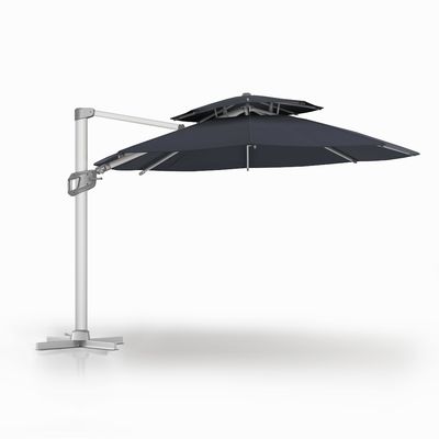 Moderne design AJUNION parapluie commerciale extérieure avec couverture solaire imperméable à l'eau à 2 niveaux