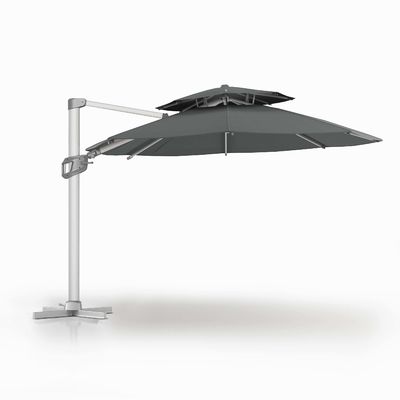 Moderne design AJUNION parapluie commerciale extérieure avec couverture solaire imperméable à l'eau à 2 niveaux