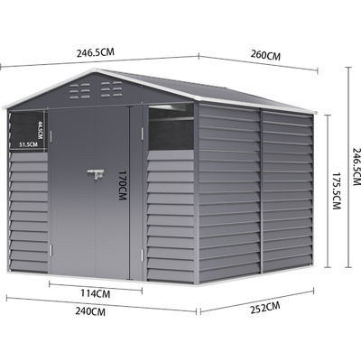 43kg AJUNION Maison de jardin en métal Entrepôt bâtiment hangar Solution étanche et durable