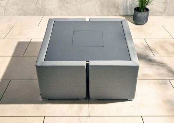 Design moderne meubles de jardin canapé ensemble avec foyer Table Table Taille W126 x D126 x H71cm