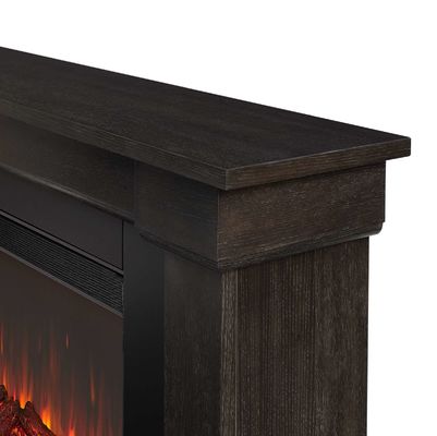 Armoire de cheminée électrique avec stockage de bois de chauffage et télécommande de sortie de chaleur de 100 BTU